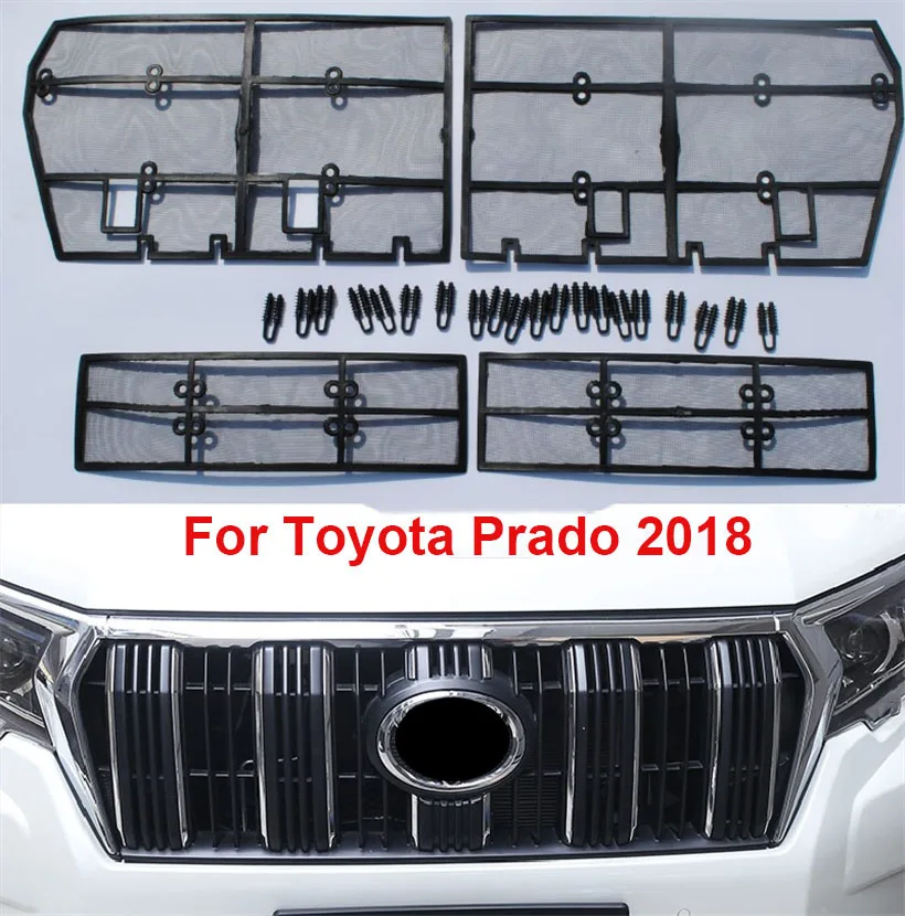 

4PCS Grille Insect Screening Mesh Front Grille Net For Toyota Land Cruiser Prado 2018 FJ 150 Accessories