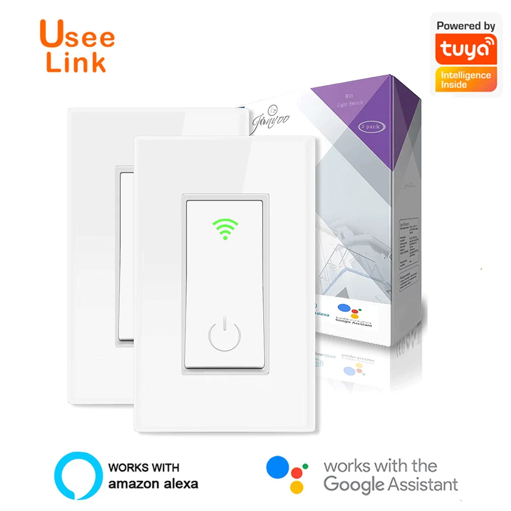 UseeLink smart light switch,WiFi Wall smart switch 2 pack,worth with Alexa and Google Assistant,no hub required,powered by tuya
UseeLink smart light switch,WiFi Wall smart switch 2 pack,worth with Alexa and Google Assistant,no hub required,powered by tuya
