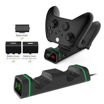 Dual Controller Gamepad Charging Dock Docking Station with 2 Rechargeable Battery Pack Status LED Display Screen For Xbox-One/S
Dual Controller Gamepad Charging Dock Docking Station with 2 Rechargeable Battery Pack Status LED Display Screen For Xbox-One/S