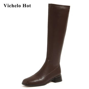 Vichelo Hot 2020 winter basic style delicate girl streetwear breathable square toe high heels keep warm zip knee-high boots L86
Vichelo Hot 2020 winter basic style delicate girl streetwear breathable square toe high heels keep warm zip knee-high boots L86