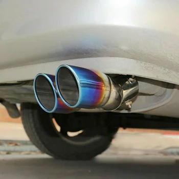 63MM Car Rear Dual Exhaust Pipe Tail Muffler Tip Throat Blue Tailpipe High Quality Blue Burnt Dual Exhaust Pipes Accessories
63MM Car Rear Dual Exhaust Pipe Tail Muffler Tip Throat Blue Tailpipe High Quality Blue Burnt Dual Exhaust Pipes Accessories