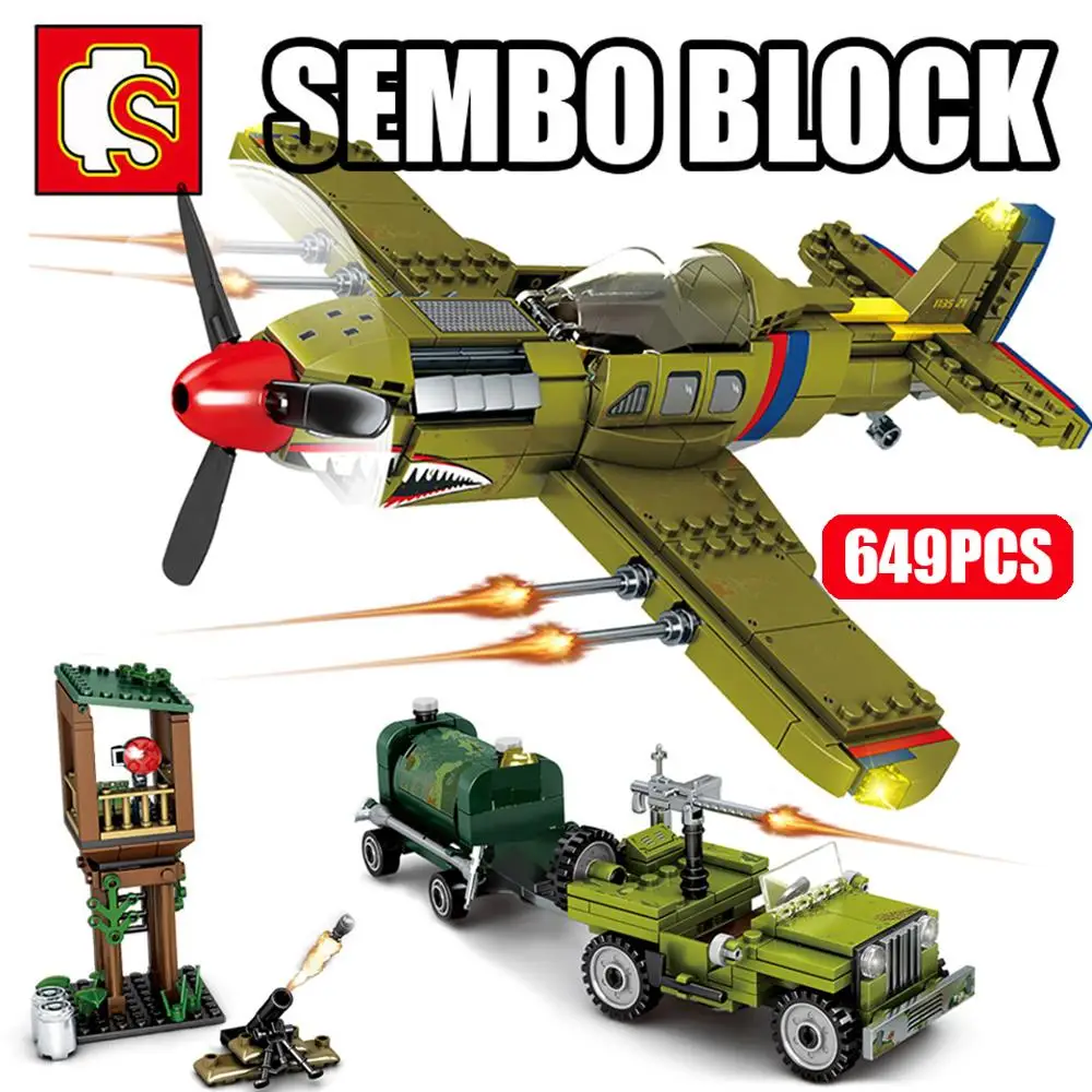 SEMBO WW2 Military P-40 Fighter Building Blocks Model Pearl Harbor War Weapon Army Figures Soldier Brick Toys For Boys Gift
SEMBO WW2 Military P-40 Fighter Building Blocks Model Pearl Harbor War Weapon Army Figures Soldier Brick Toys For Boys Gift