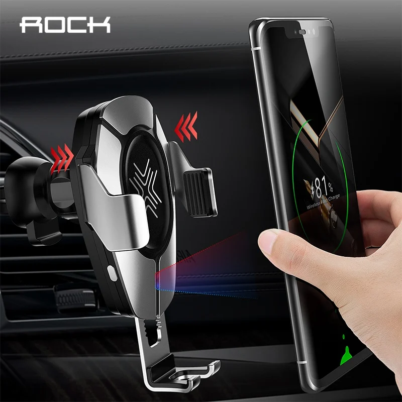 ROCK 10 Вт Qi Беспроводное Автомобильное зарядное устройство подставка для iPhone Samsung