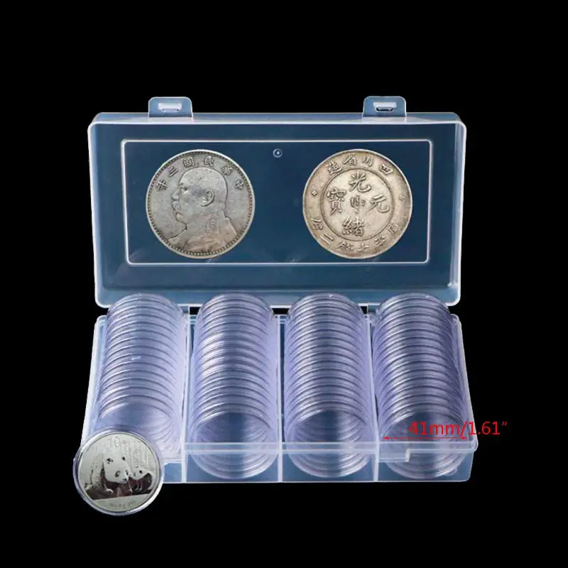60 Pcs Clear Round 41mm Direct Fit Coin Capsules Holder Display Collection Case With Storage Box For 1 oz American Silver Eagles
60 Pcs Clear Round 41mm Direct Fit Coin Capsules Holder Display Collection Case With Storage Box For 1 oz American Silver Eagles
