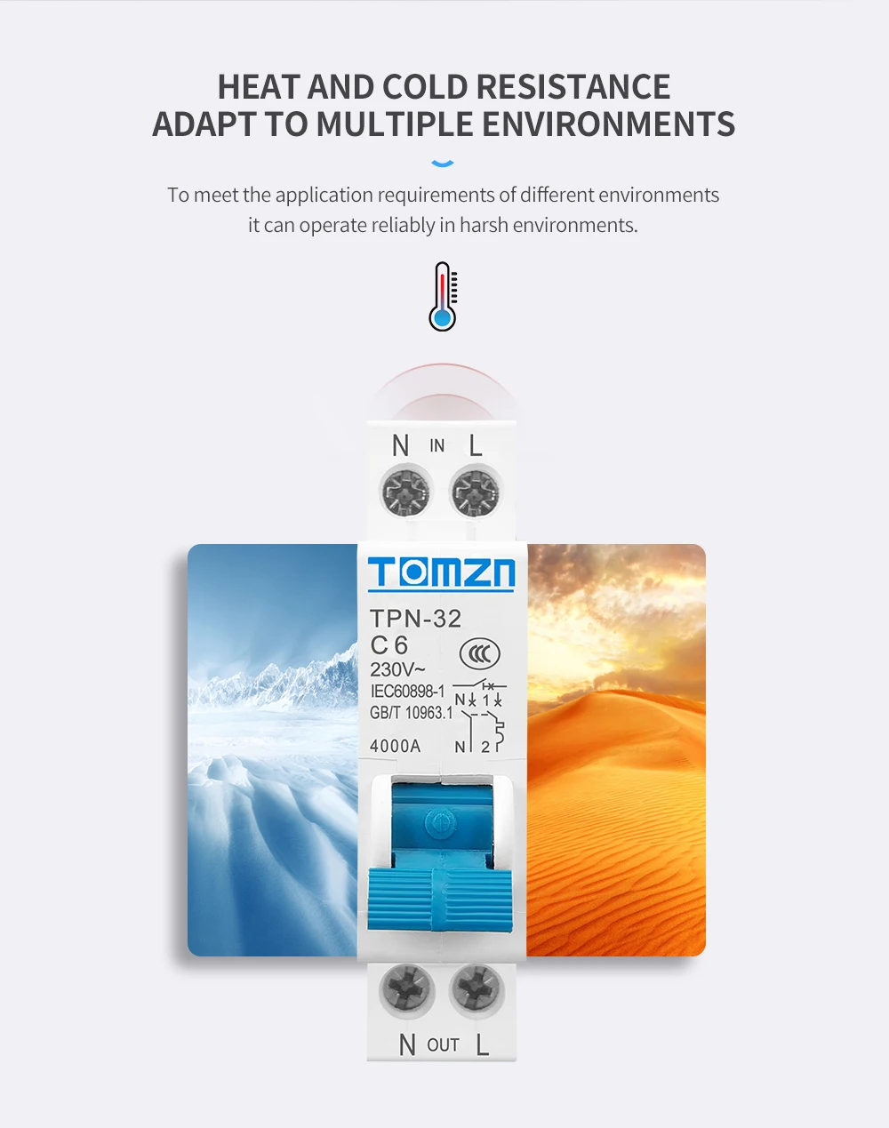 Description Picture 6 of itemTPN 1P+N Mini Circuit Breaker MCB 6A 10A 16A 20A 25A 32A Din Rail Mounting Miniature Household Air Switch