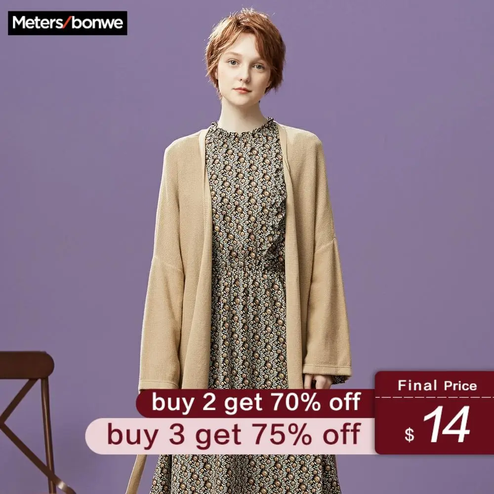 Metersbonwe Long Soft Knitted Cardigan Women sweater Autumn Office Lady Clothing Fashion Cardigan for Female OL with Belt
Metersbonwe Long Soft Knitted Cardigan Women sweater Autumn Office Lady Clothing Fashion Cardigan for Female OL with Belt