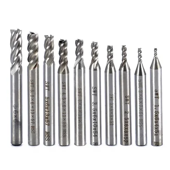 10Pcs 1.5/2/2.5/3/3.5/4/4.5/5/5.5/6mm HSS 4 Flute End Aluminum Cutting Mill Milling Cutter Spiral Router Bit CNC End Mill
10Pcs 1.5/2/2.5/3/3.5/4/4.5/5/5.5/6mm HSS 4 Flute End Aluminum Cutting Mill Milling Cutter Spiral Router Bit CNC End Mill