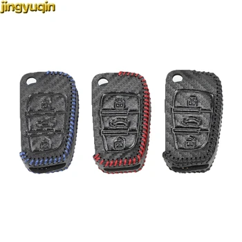 jingyuqin Leather Carbon Remote Car Key Case Cover For Audi C6 A7 A8 R8 A1 A3 A4 A5 Q7 A6 C5 Car Holder Styling Protector
jingyuqin Leather Carbon Remote Car Key Case Cover For Audi C6 A7 A8 R8 A1 A3 A4 A5 Q7 A6 C5 Car Holder Styling Protector