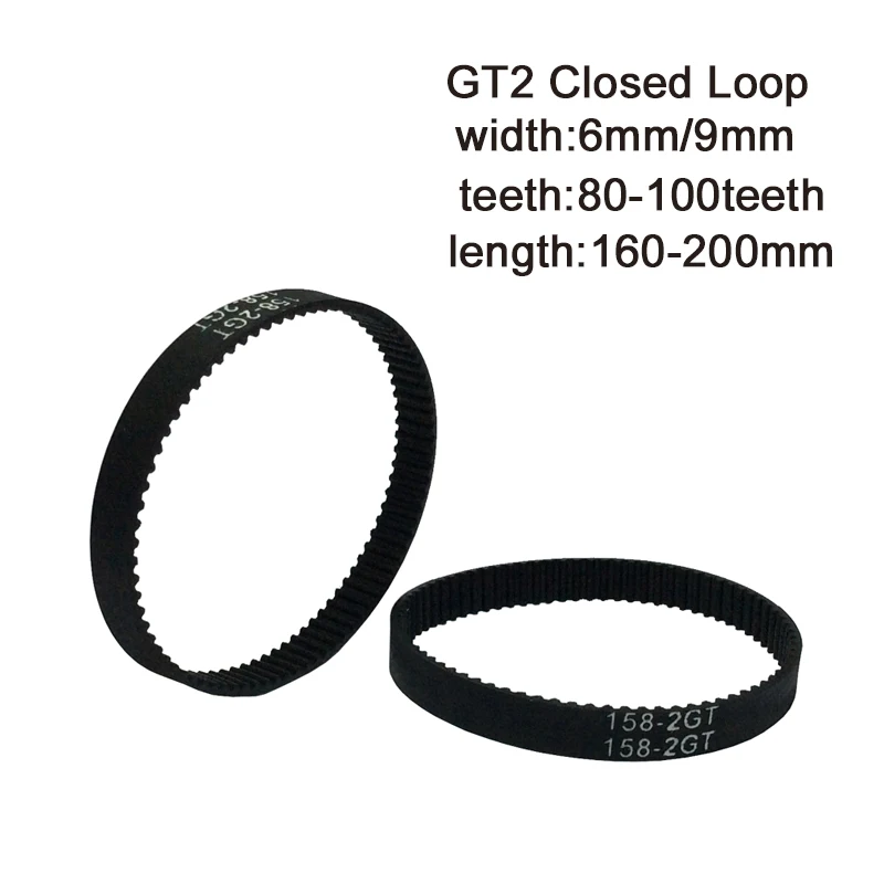 

Closed Loop gt2 Timing Belt Width 6/9mm Length 160/166/170/172/180/186/188/190/192/194/200mm 3D Printer Toothed Conveyor Belt