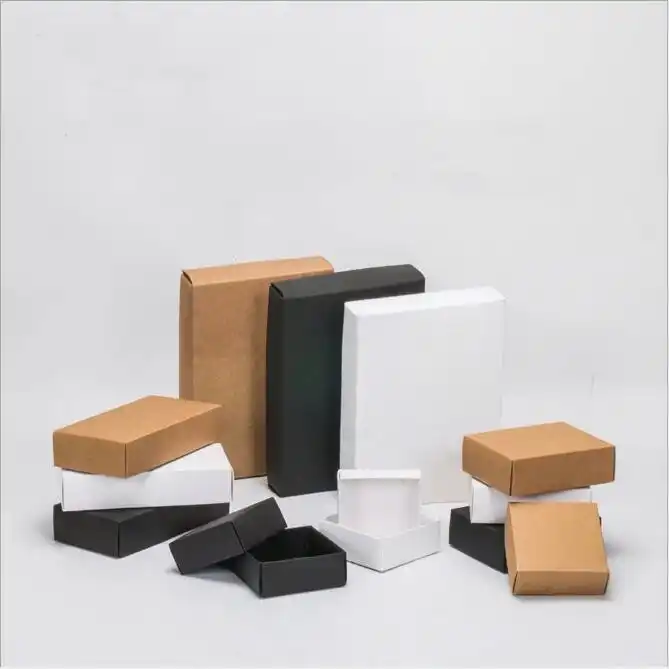 blank cardboard box with lid,white/black/kraft paper carton box