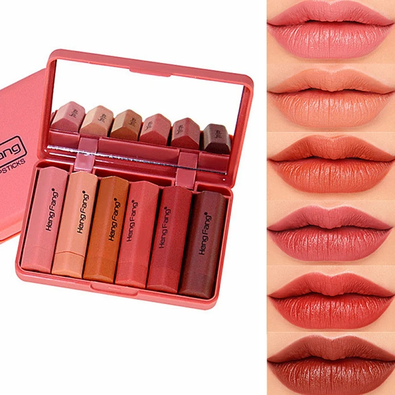 6pcs Lipstick Waterproof Non-stick Cup Long Lasting Easy To Color Matte Lipstick Set
6pcs Lipstick Waterproof Non-stick Cup Long Lasting Easy To Color Matte Lipstick Set