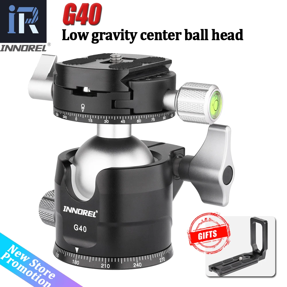 INNOREL G44 Low Center of Gravity Tripod Ball head Double Panoramic 40mm BallHead for DSLR Camera Monopod add L Type Q.R.Plate 
INNOREL G44 Low Center of Gravity Tripod Ball head Double Panoramic 40mm BallHead for DSLR Camera Monopod add L Type Q.R.Plate