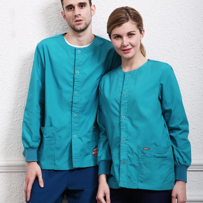Unisex Jacket Warm Ups Scrub Set Workwear Working Uniform Long Sleeve Snap Front Women Men Outfits Suit 18JK005
Unisex Jacket Warm Ups Scrub Set Workwear Working Uniform Long Sleeve Snap Front Women Men Outfits Suit 18JK005