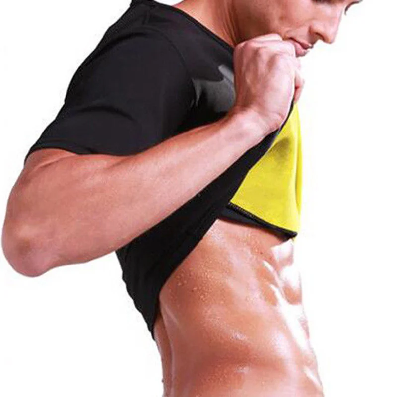 Фото Летняя мужская футболка с коротким рукавом из неопрена для тренажерного зала