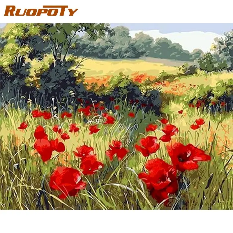 RUOPOTY Red Flowers Frame DIY Painting By Numbers Wall Art Picture Canvas By Numbers Diy Gift For Home Decoration
RUOPOTY Red Flowers Frame DIY Painting By Numbers Wall Art Picture Canvas By Numbers Diy Gift For Home Decoration