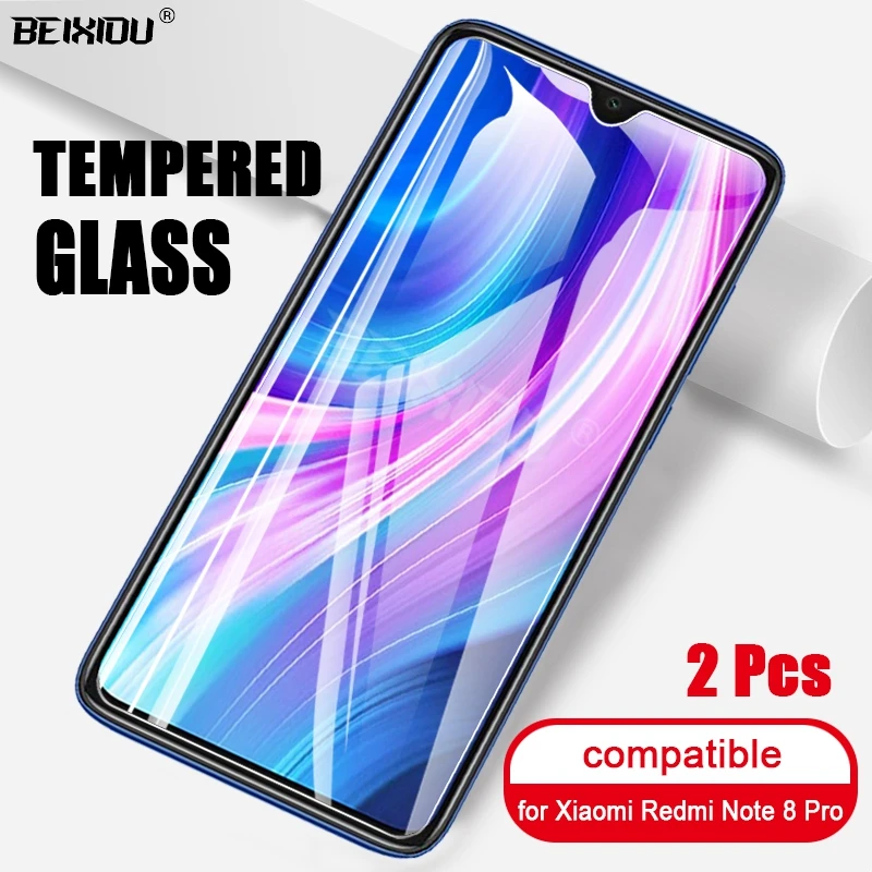 2 шт Полное закаленное стекло для Xiaomi Redmi Note 8 Pro защита экрана 2.5D 9h XIAOMI REDMI NOTE PRO |