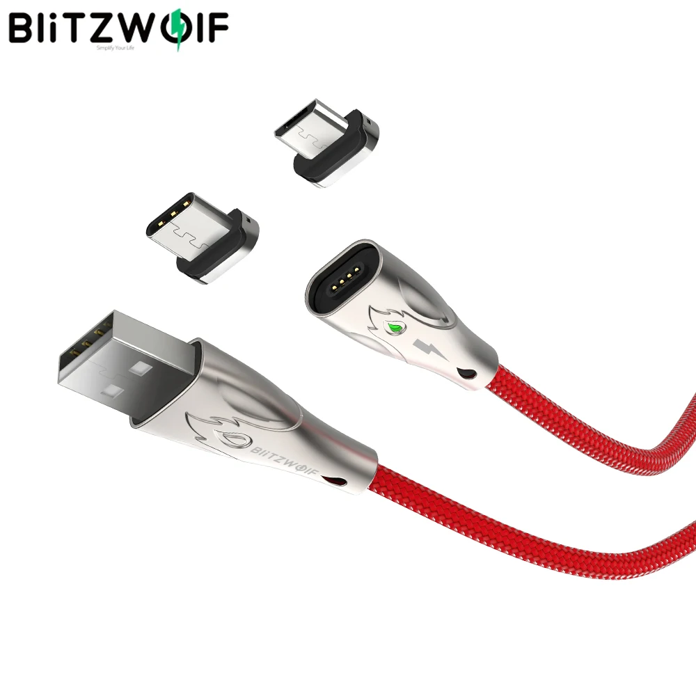 BlitzWolf 3A Fast Magnetic Type C / Micro USB Charging Cable Nylon Cloth Mobile Phone USB Cord for Huawei for Samsung for Xiaomi
BlitzWolf 3A Fast Magnetic Type C / Micro USB Charging Cable Nylon Cloth Mobile Phone USB Cord for Huawei for Samsung for Xiaomi