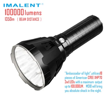 

IMALENT MS18 100000 Lumens Brightest Flashlight Cree XHP70.2 Leds Searchlight Rechargeable Outdoor Torch