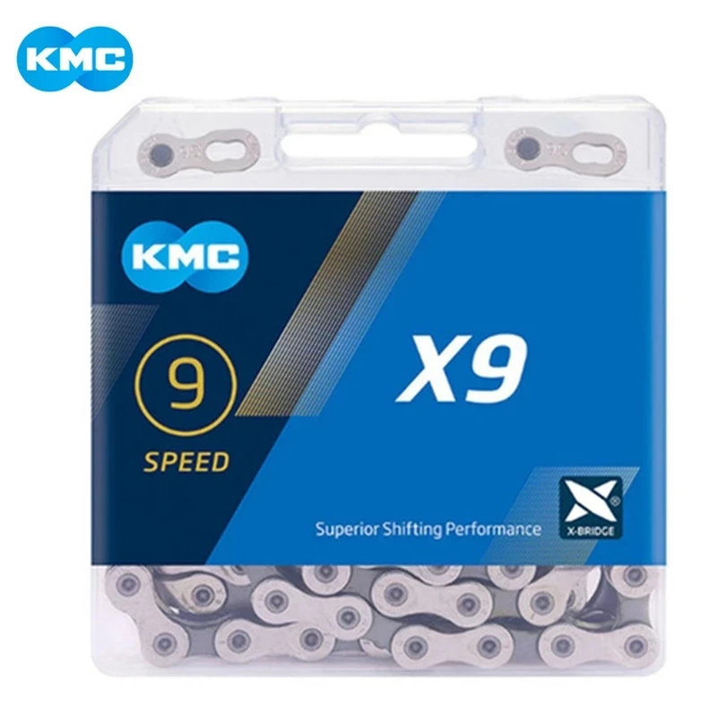 Цепь для горного велосипеда Kmc x9 x9.93 9 скоростей 116L В/18 в/27 в волшебная пуговица