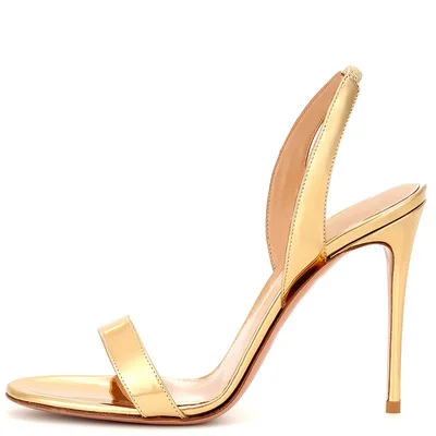 

women shoes gold patent leather thin high heels sandals for women peep toe gladiator stilettos dress pumps wedding party shoes