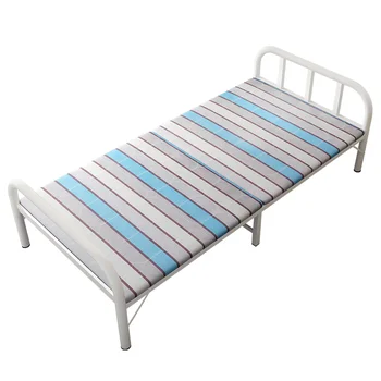 Household folding bed single bed simple adult portable siesta bed double siesta iron bed