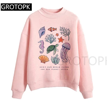 Harajuku Keep Our Ocean Clean and Our Planet Green Hoodies Autumn Casual Womens Clothes Long Sleeve Sweatershirt Pullover
Harajuku Keep Our Ocean Clean and Our Planet Green Hoodies Autumn Casual Womens Clothes Long Sleeve Sweatershirt Pullover