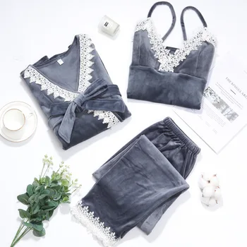 3PCS Strap Top&pants Women Velvet Sexy Casual Lady Pijamas Suit Nightwear Autumn Lounge Home Clothes Homewear Sleepwear Bathrobe
3PCS Strap Top&pants Women Velvet Sexy Casual Lady Pijamas Suit Nightwear Autumn Lounge Home Clothes Homewear Sleepwear Bathrobe