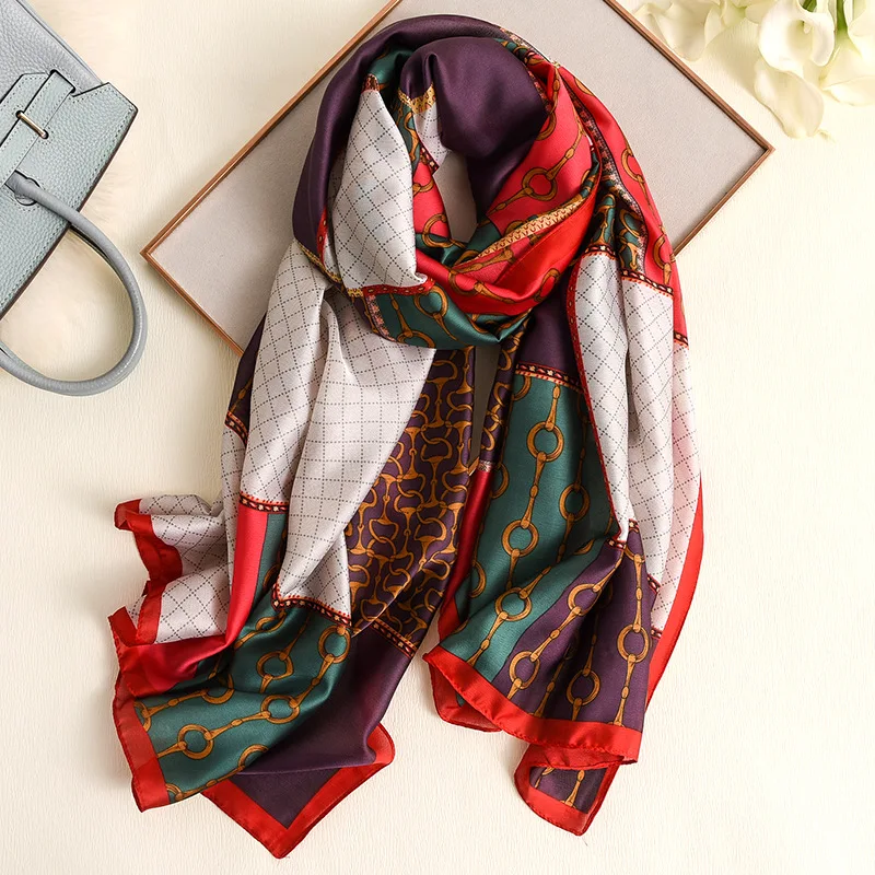 2021 China Silk Scarf Autumn Women's New Style Thin Summer Sun-Resistant Print Shawl Luxury Holiday Fashion Headcloth |