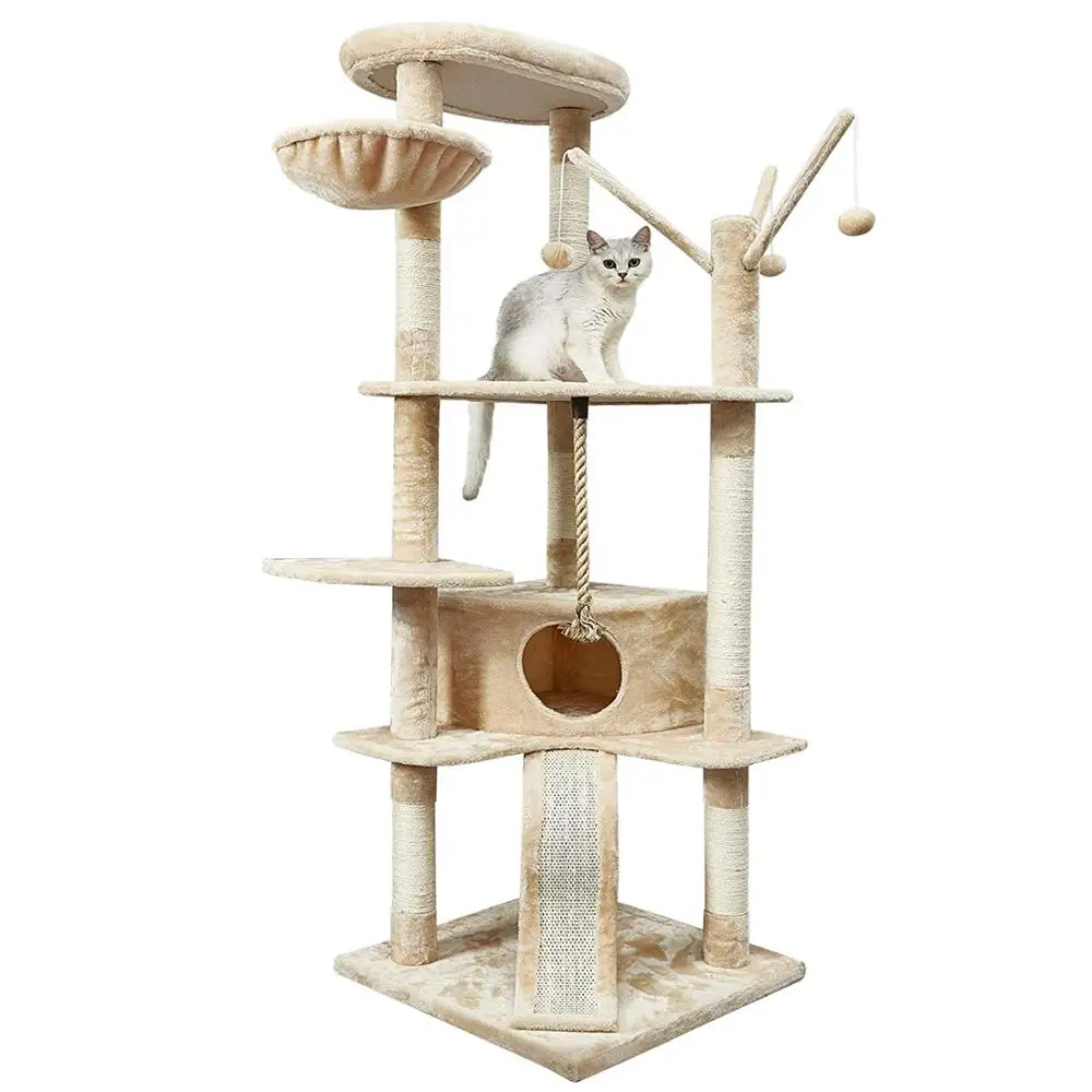 Cat Tree Large Size Cat's Claw Climbing Frame Kitten Scratching Board 6 Levels Toy Large Niches with Cat Slide Height 168cm C04
Cat Tree Large Size Cat's Claw Climbing Frame Kitten Scratching Board 6 Levels Toy Large Niches with Cat Slide Height 168cm C04