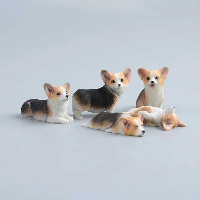 Миниатюрные фигурки Koteta модель Mini Animal Corgi из смолы для собак аксессуары домашнего