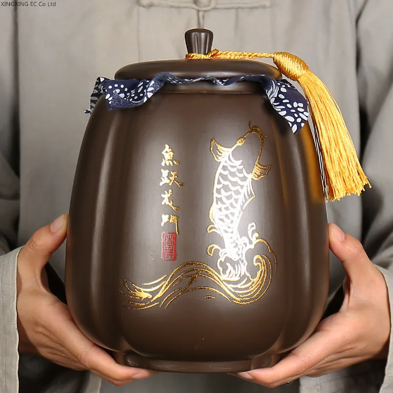 Чайный контейнер для чая из фиолетовой глины в стиле ретро, бытовой многофункциональный контейнер большой емкости для хранения кофейных зерен, герметичная банка для чая пуэр
Чайный контейнер для чая из фиолетовой глины в стиле ретро, бытовой многофункциональный контейнер большой емкости для хранения кофейных зерен, герметичная банка для чая пуэр