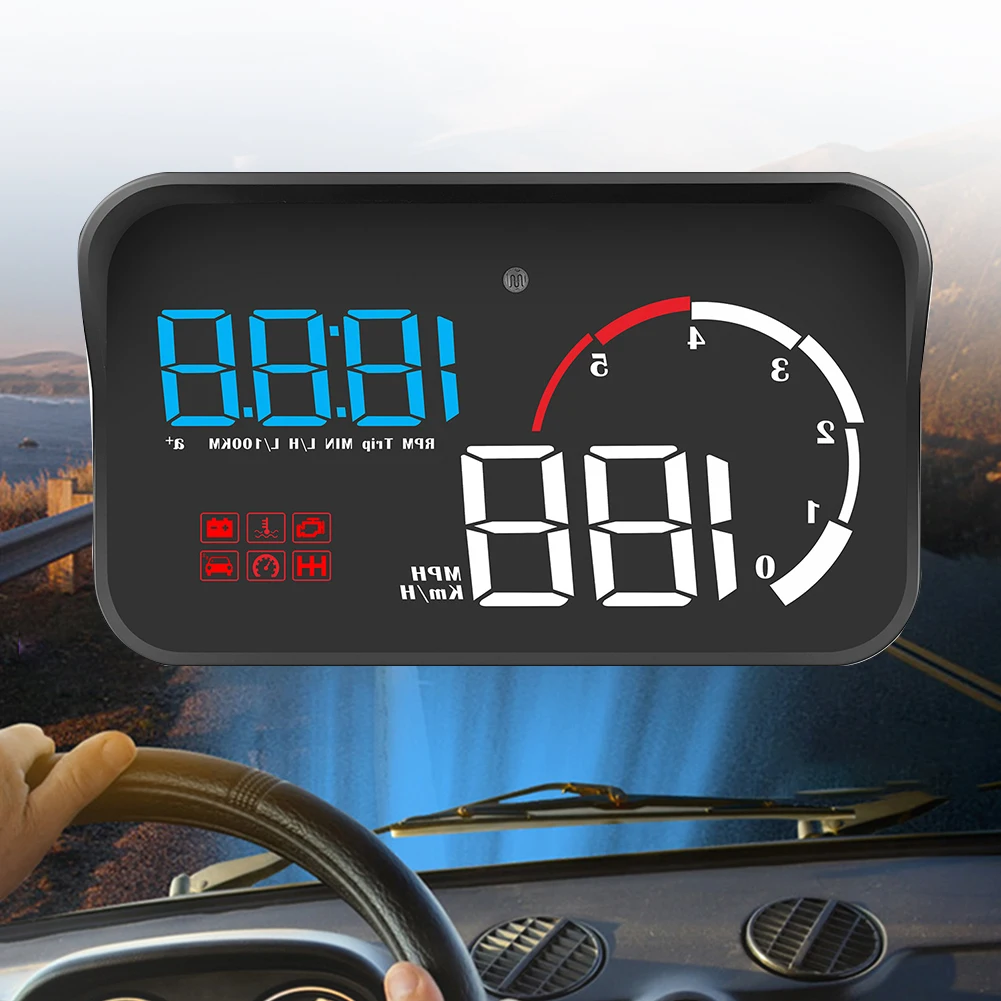 Digital Alarm System Universal On-board Computer Head Up Display Smart Projector Windshield Temperature Gauge Car Speedometer
Digital Alarm System Universal On-board Computer Head Up Display Smart Projector Windshield Temperature Gauge Car Speedometer