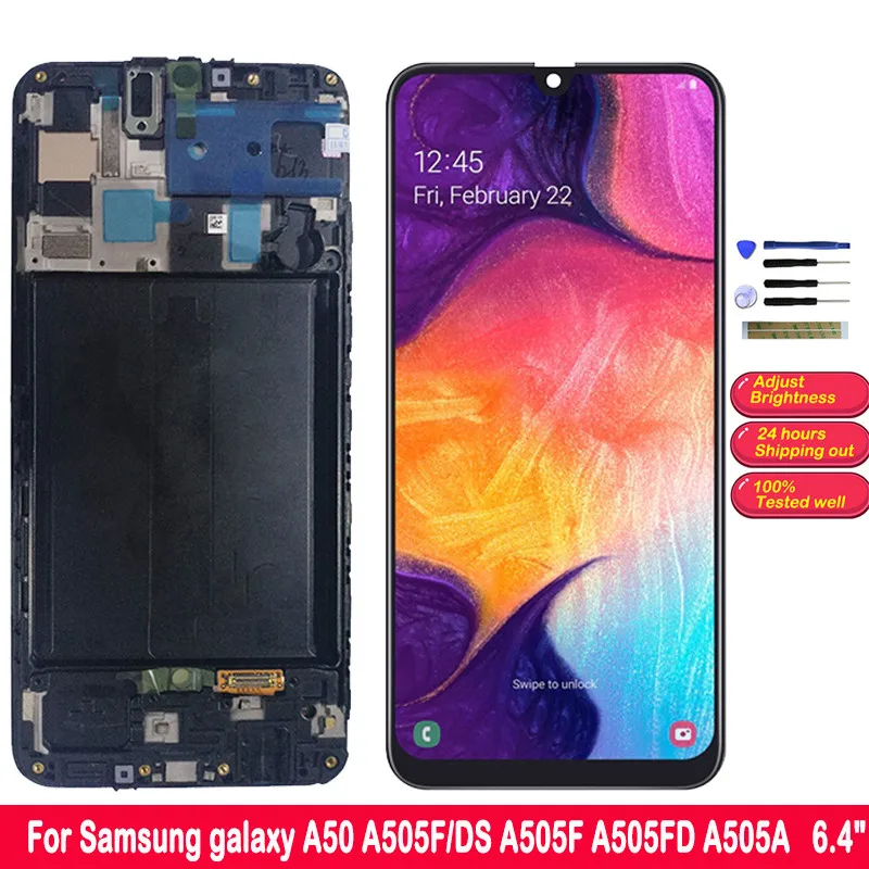 A50 Touch Screen For Samsung galaxy A50 A505F/DS A505F A505FD A505A LCD Display Digitizer Assembly with Frame
A50 Touch Screen For Samsung galaxy A50 A505F/DS A505F A505FD A505A LCD Display Digitizer Assembly with Frame
