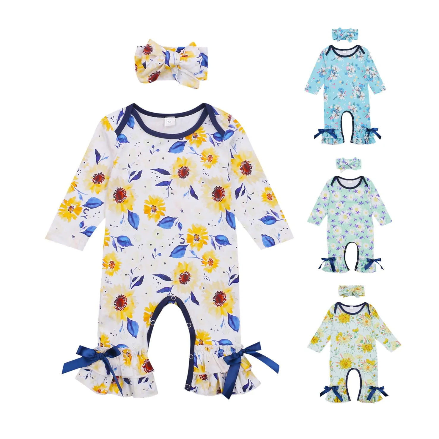 2020 New Fall Autumn 0-24M Infant Baby Girls 2Pcs Set Floral Print Bows Flared Pants Long Sleeve Romper+Headband Toddler Outfits
2020 New Fall Autumn 0-24M Infant Baby Girls 2Pcs Set Floral Print Bows Flared Pants Long Sleeve Romper+Headband Toddler Outfits