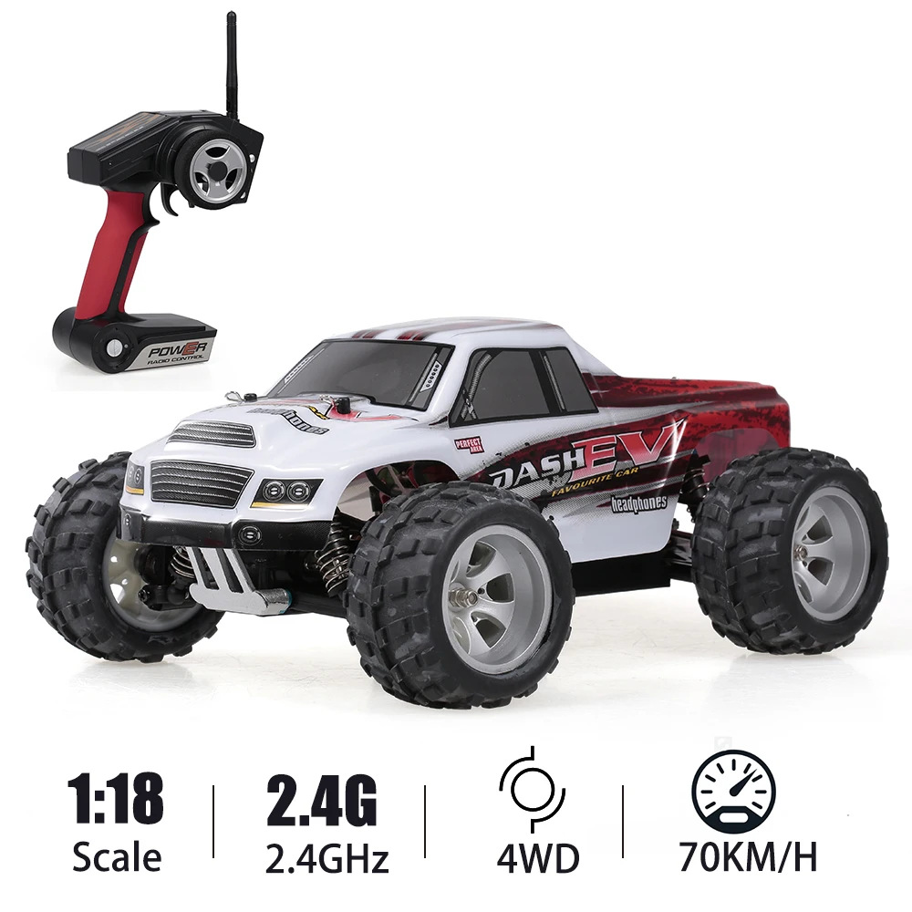 

WLtoys A979-B 2.4G 1/18 RC Car 4WD 70KM/H High Speed Electric Full Proportional Big Foot Truck RC Crawler RTR Electric Smart Toy