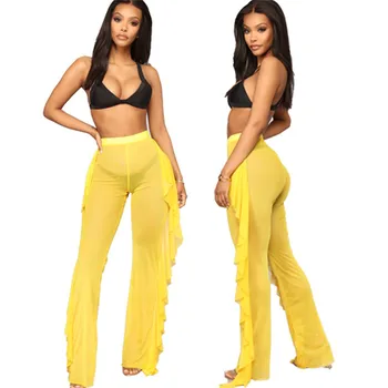 2019 Summer Ruffles Swim pants Women Beach Mesh Sheer Bikini Cover Up Swimwear Bathing Suit Pant Trousers
2019 Summer Ruffles Swim pants Women Beach Mesh Sheer Bikini Cover Up Swimwear Bathing Suit Pant Trousers