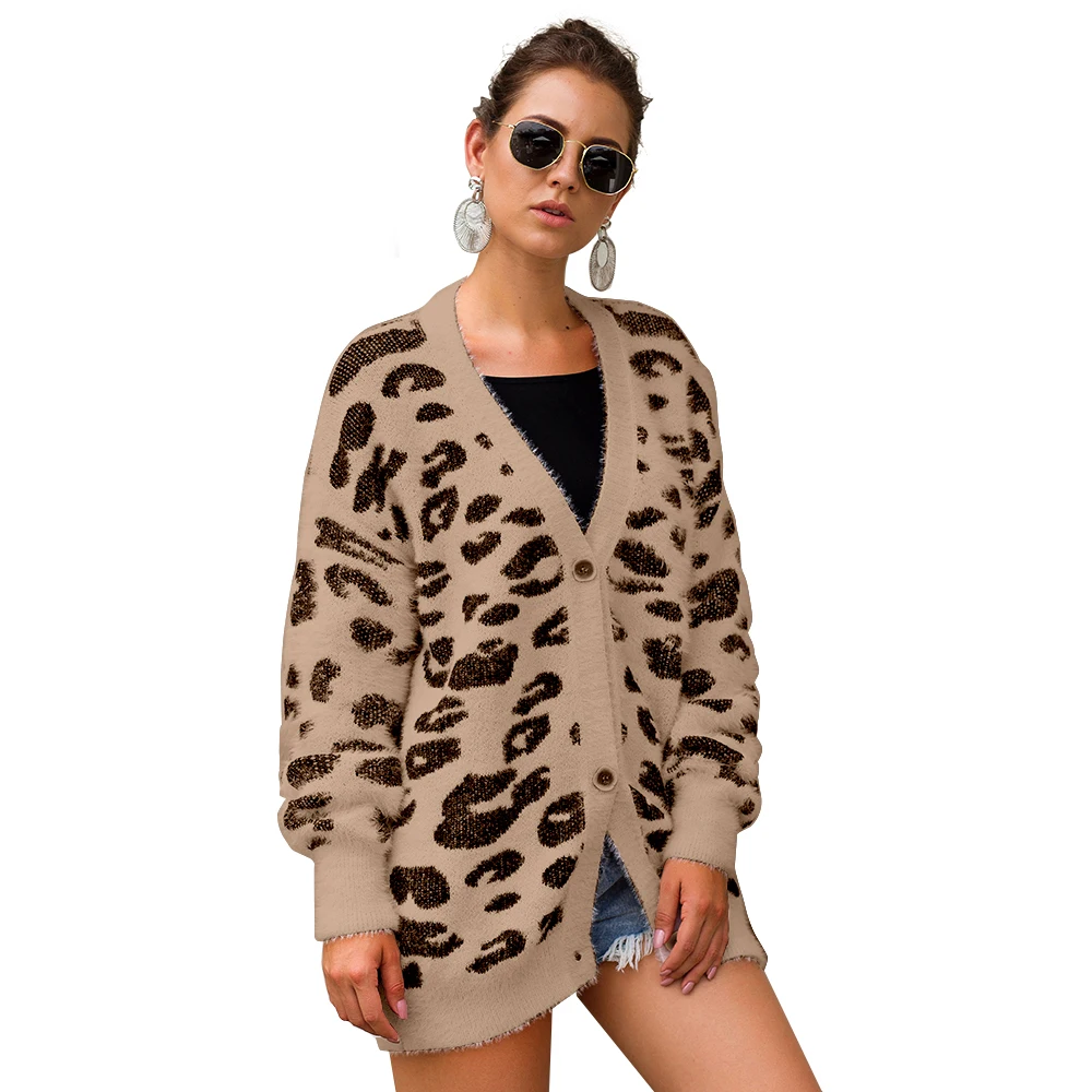 Casual Oversized Leopard Knitted Cardigan mujer Loose Spring Autumn Knitting Women Cardigans Long Sleeve Plus size
Casual Oversized Leopard Knitted Cardigan mujer Loose Spring Autumn Knitting Women Cardigans Long Sleeve Plus size