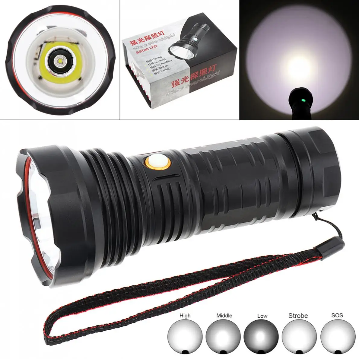 30W 3000LM Brightest XML-L2 LED Tactical Flashlight Powerful Torch 6 Lighting Mode Waterproof+ Rechargeable Battery for Hunting
30W 3000LM Brightest XML-L2 LED Tactical Flashlight Powerful Torch 6 Lighting Mode Waterproof+ Rechargeable Battery for Hunting