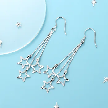 Fashion Jewelry 925 Sterling Silver Earrings Women, Small Star Drop Earrings, Long Style Cute and Attractive Female Accessories
Fashion Jewelry 925 Sterling Silver Earrings Women, Small Star Drop Earrings, Long Style Cute and Attractive Female Accessories