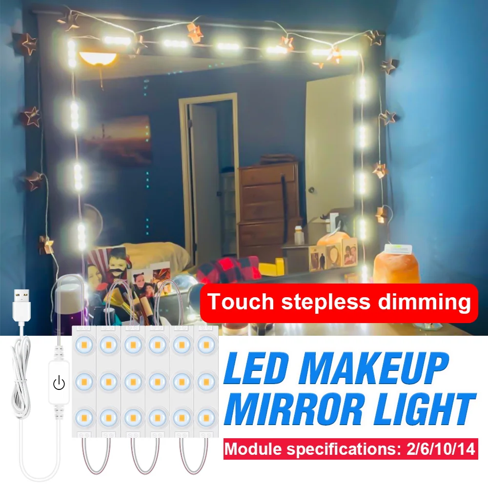 Hollywood 12V Vanity Mirror Light LED Dressing Table Lamp USB Kit 2 6 10 14 Modules Cosmetic Light Dimmable Bedroom Makeup Lamp
Hollywood 12V Vanity Mirror Light LED Dressing Table Lamp USB Kit 2 6 10 14 Modules Cosmetic Light Dimmable Bedroom Makeup Lamp