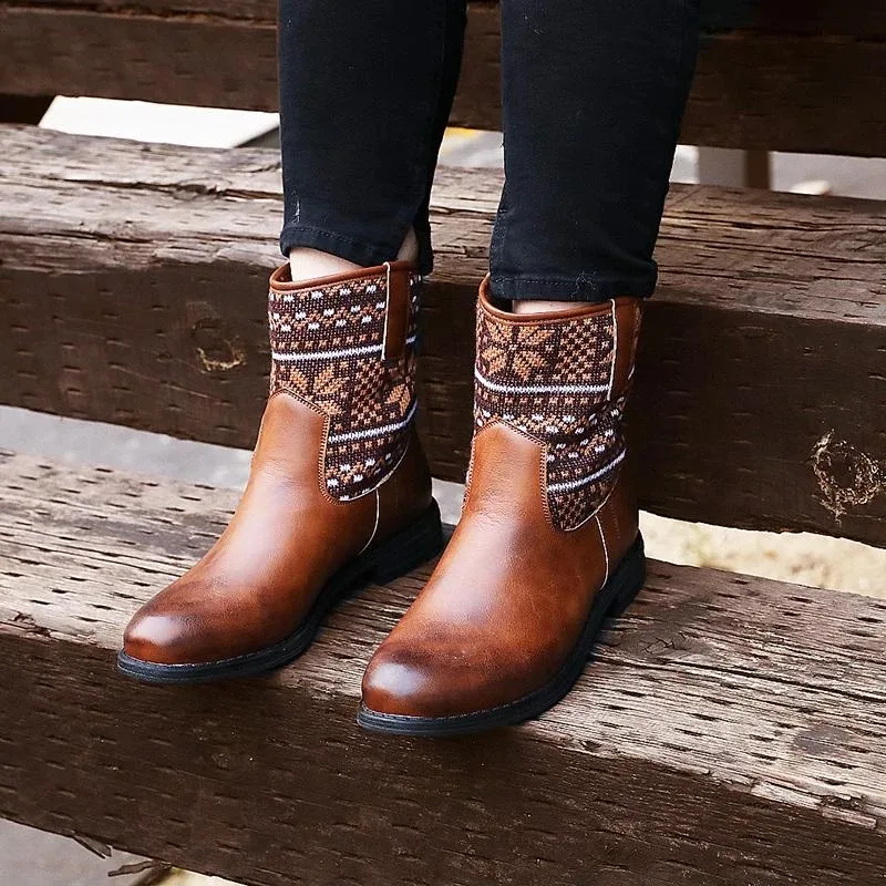Oeak Ankle Boots Women Bohemian Boho Low Heel Boot Ethnic PU Leather Stylish Shoes Woman Slip On Boots Chaussures Femme
Oeak Ankle Boots Women Bohemian Boho Low Heel Boot Ethnic PU Leather Stylish Shoes Woman Slip On Boots Chaussures Femme