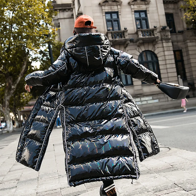 Winter Glossy Down Coats Women's Warm White Duck Down Jacket Coat Female Long Warm Thick Down Parka Star With The Same Paragraph
Winter Glossy Down Coats Women's Warm White Duck Down Jacket Coat Female Long Warm Thick Down Parka Star With The Same Paragraph