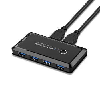 USB3.0/2.0 KVM switch, 2 in 4 out USB shared switch box KVM switch hub,handy switch with manual key, For mouse,keyboard,scanner
USB3.0/2.0 KVM switch, 2 in 4 out USB shared switch box KVM switch hub,handy switch with manual key, For mouse,keyboard,scanner