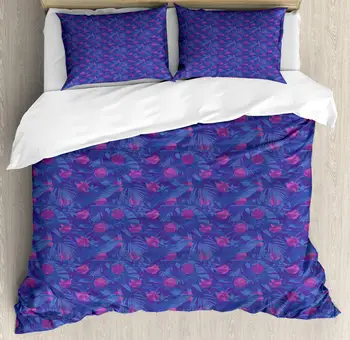 Jungle Leaves Duvet Cover Set Geometric and Hawaiian Circular 3 Piece Bedding Set Fuchsia Violet Blue
Jungle Leaves Duvet Cover Set Geometric and Hawaiian Circular 3 Piece Bedding Set Fuchsia Violet Blue