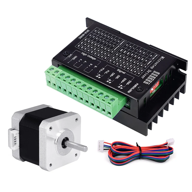 42 Stepper Motor Driver Set 0.4N.M Stepper Motor 17HS4401S + TB6600 Motor Driver 4A Stepper Motor Set for Industrial Produce
42 Stepper Motor Driver Set 0.4N.M Stepper Motor 17HS4401S + TB6600 Motor Driver 4A Stepper Motor Set for Industrial Produce