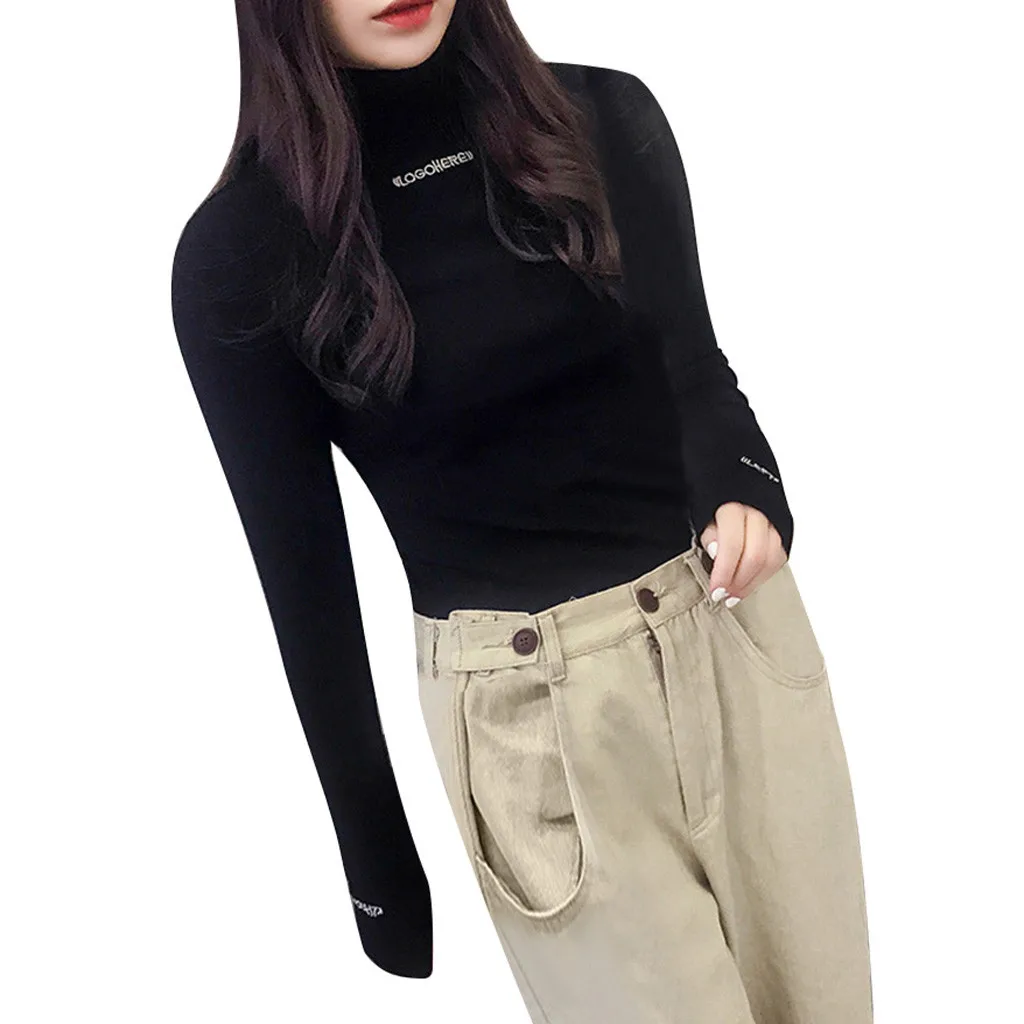 Long Sleeve Letter Pullover plus size feminino breathable Elasticity Turtleneck Velvet Basic Korean Style Loose Twist Knitted
Long Sleeve Letter Pullover plus size feminino breathable Elasticity Turtleneck Velvet Basic Korean Style Loose Twist Knitted