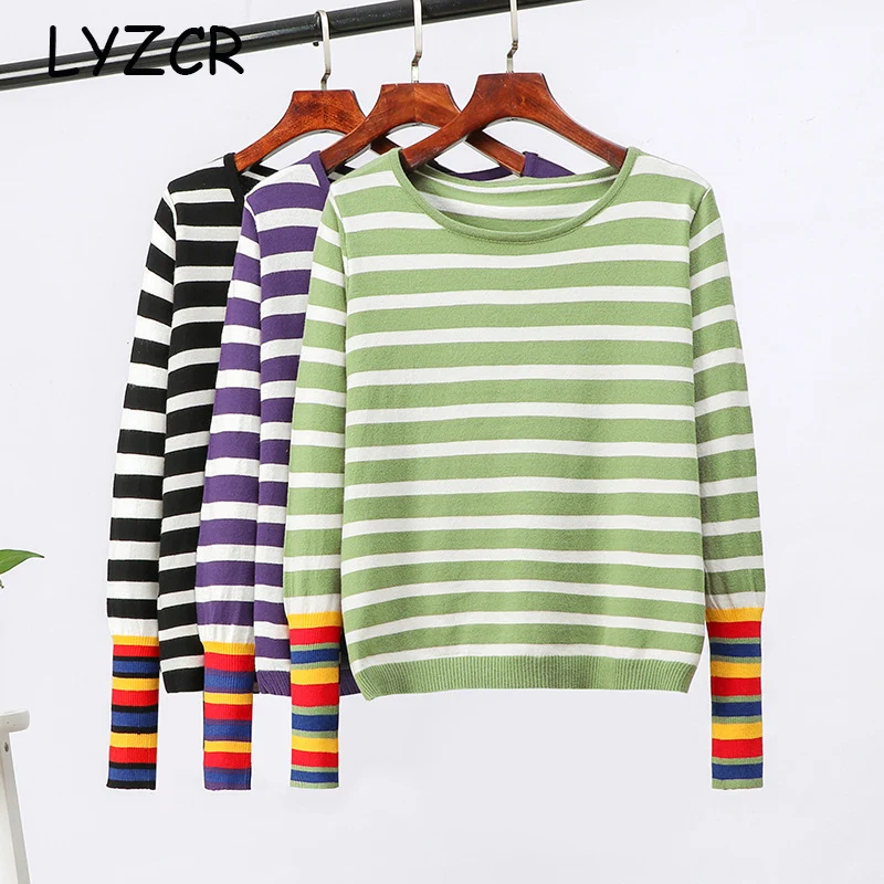 Winter Striped Rainbow Sweater Women Pullover Slim Lady Knitted Sweater Striped Women's Colorful Sweater Stripe Pull Femme
Winter Striped Rainbow Sweater Women Pullover Slim Lady Knitted Sweater Striped Women's Colorful Sweater Stripe Pull Femme