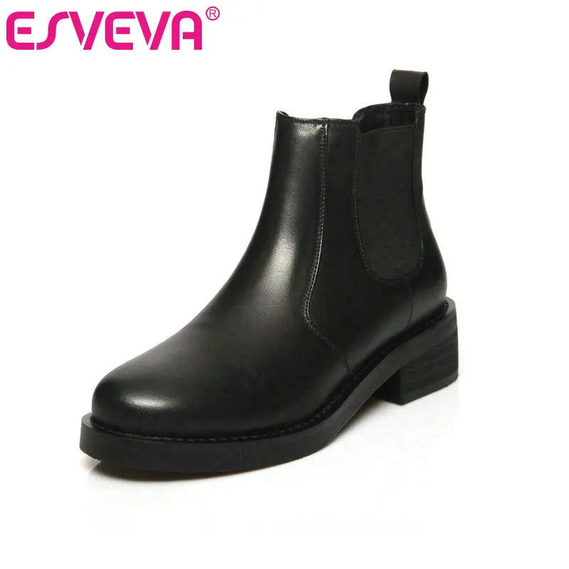 ESVEVA 2020 Autumn Women Shoes Winter Ankle Boots Square Med Heel Cow Leather +pu Round Toe Motorcycle Platform Boots Size 34-42
ESVEVA 2020 Autumn Women Shoes Winter Ankle Boots Square Med Heel Cow Leather +pu Round Toe Motorcycle Platform Boots Size 34-42