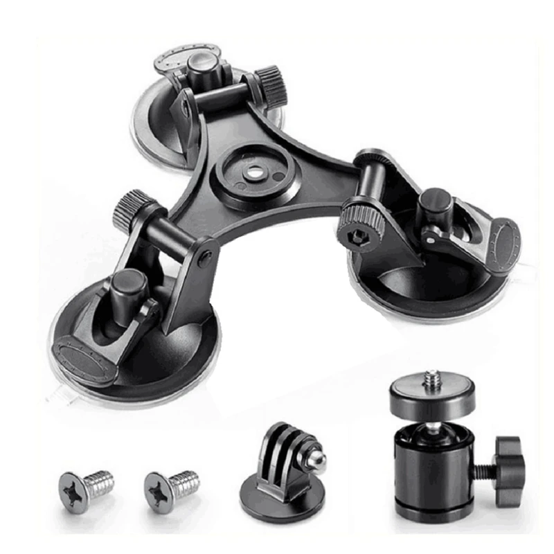 Car Holder Triple Vacuum Suction Cup Mount for DJI Osmo Pocket Camera Stabilizer Accessory with Expansion Adapter | Электроника