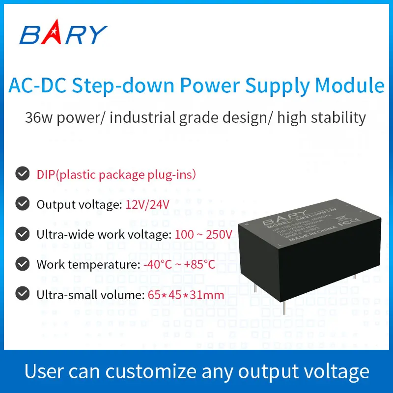 AC-DC Buck Isolation Module|110V/220V To 12V/3A 24V/1.5A|36W|Switching Power Supply
AC-DC Buck Isolation Module|110V/220V To 12V/3A 24V/1.5A|36W|Switching Power Supply